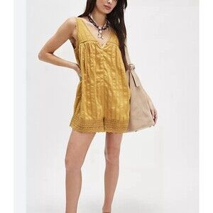 Free People Mustard Yellow Romper